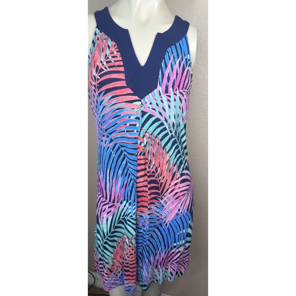 Tommy Bahama Tropical Palm Leaf Dress Small Sleeveless Resort Vacation